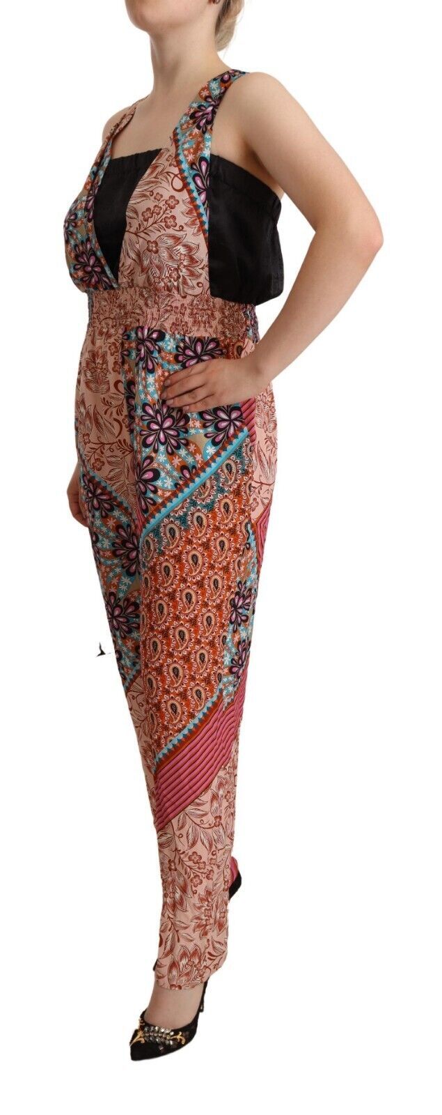 PINKO Multicolor Viscose Floral Print Women Jumpsuit Dress PINKO