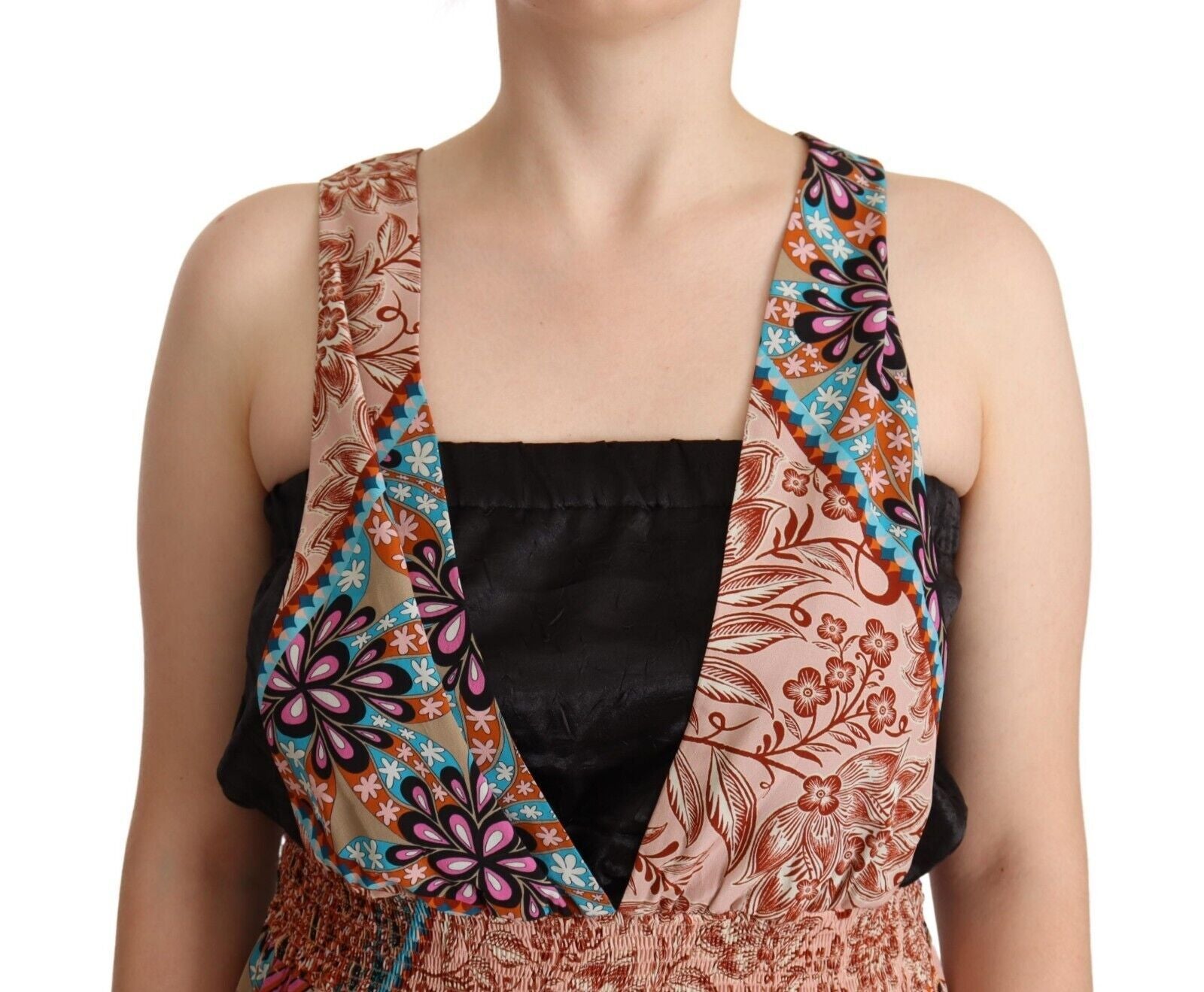 PINKO Multicolor Viscose Floral Print Women Jumpsuit Dress PINKO