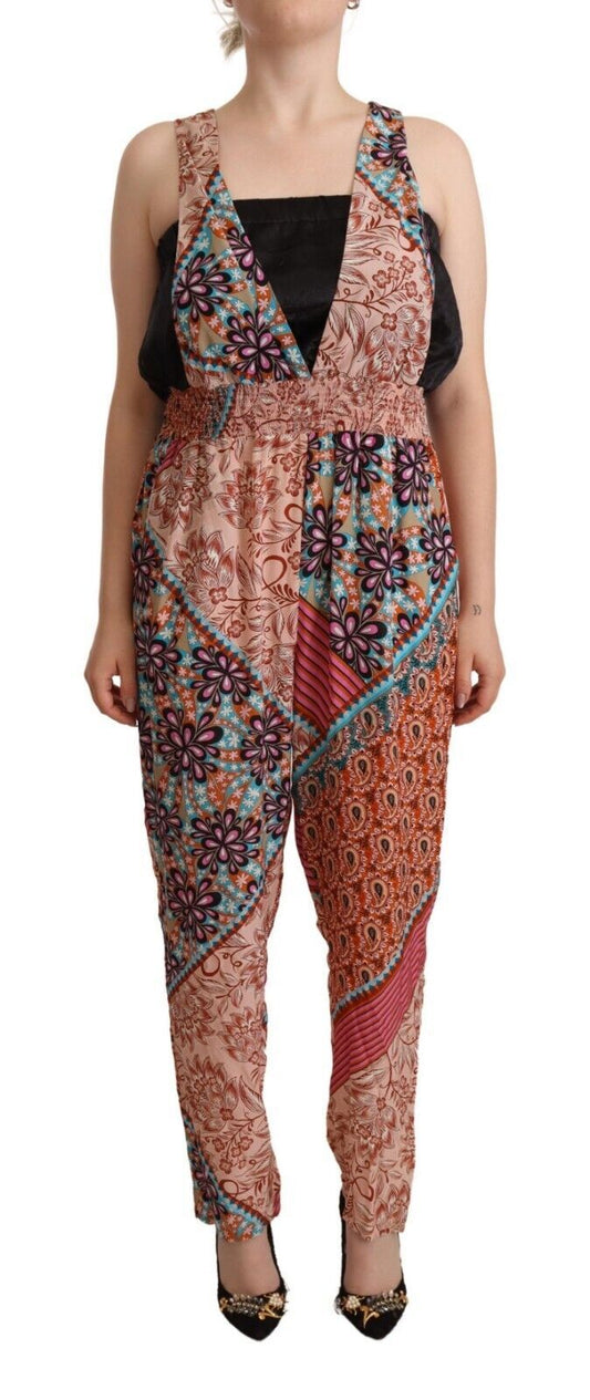 PINKO Multicolor Viscose Floral Print Women Jumpsuit Dress PINKO