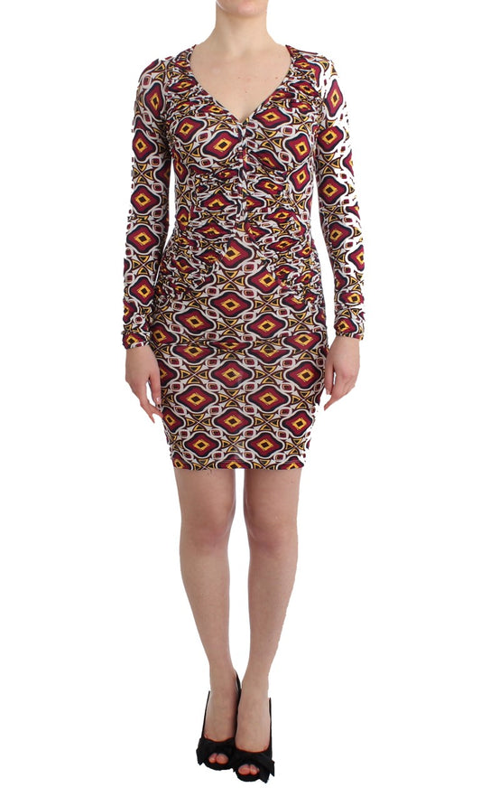 GF Ferre Multicolor Longsleeved Viscose Shift Dress GF Ferre