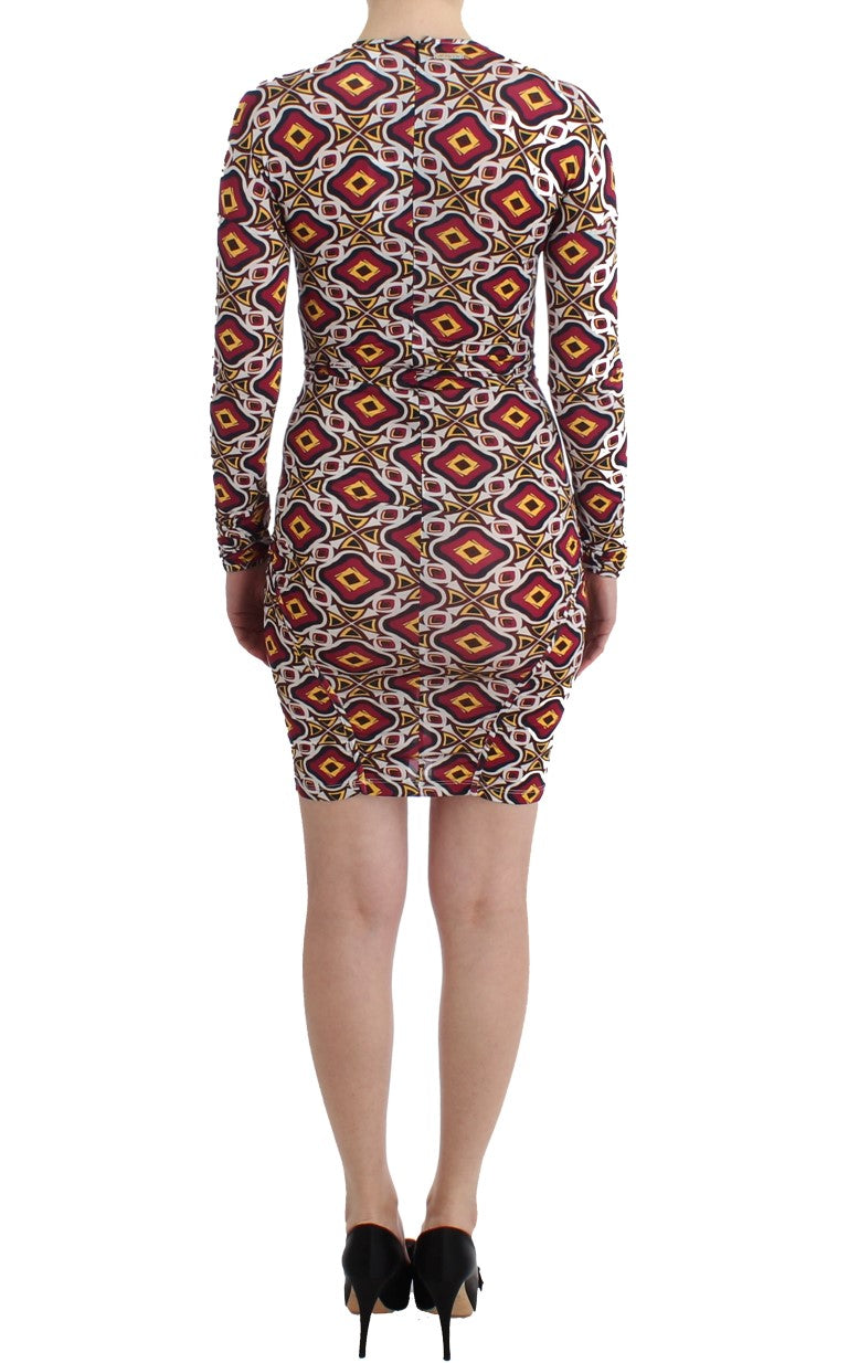 GF Ferre Multicolor Longsleeved Viscose Shift Dress GF Ferre