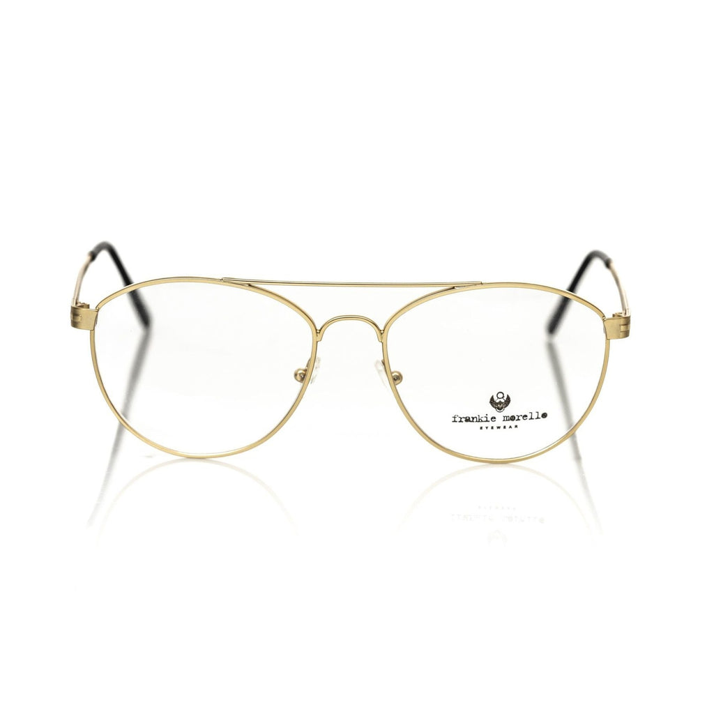 Frankie Morello Gold Metallic Fiber Men's Frame Aviator Eyeglasses