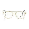 Frankie Morello Gold Metallic Fiber Men's Frame Aviator Eyeglasses
