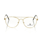 Frankie Morello Gold Metallic Fiber Men's Frame Aviator Eyeglasses