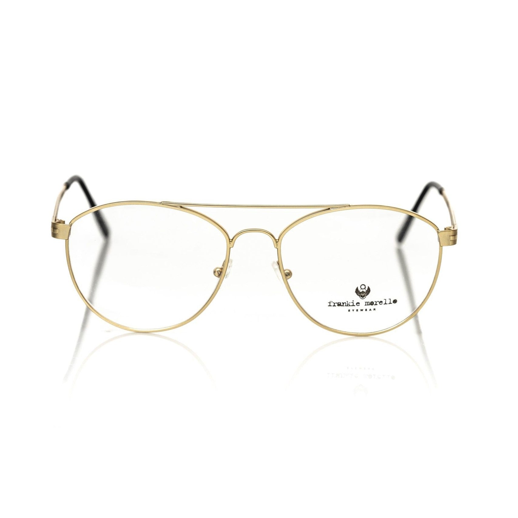 Frankie Morello Gold Metallic Fiber Men's Frame Aviator Eyeglasses