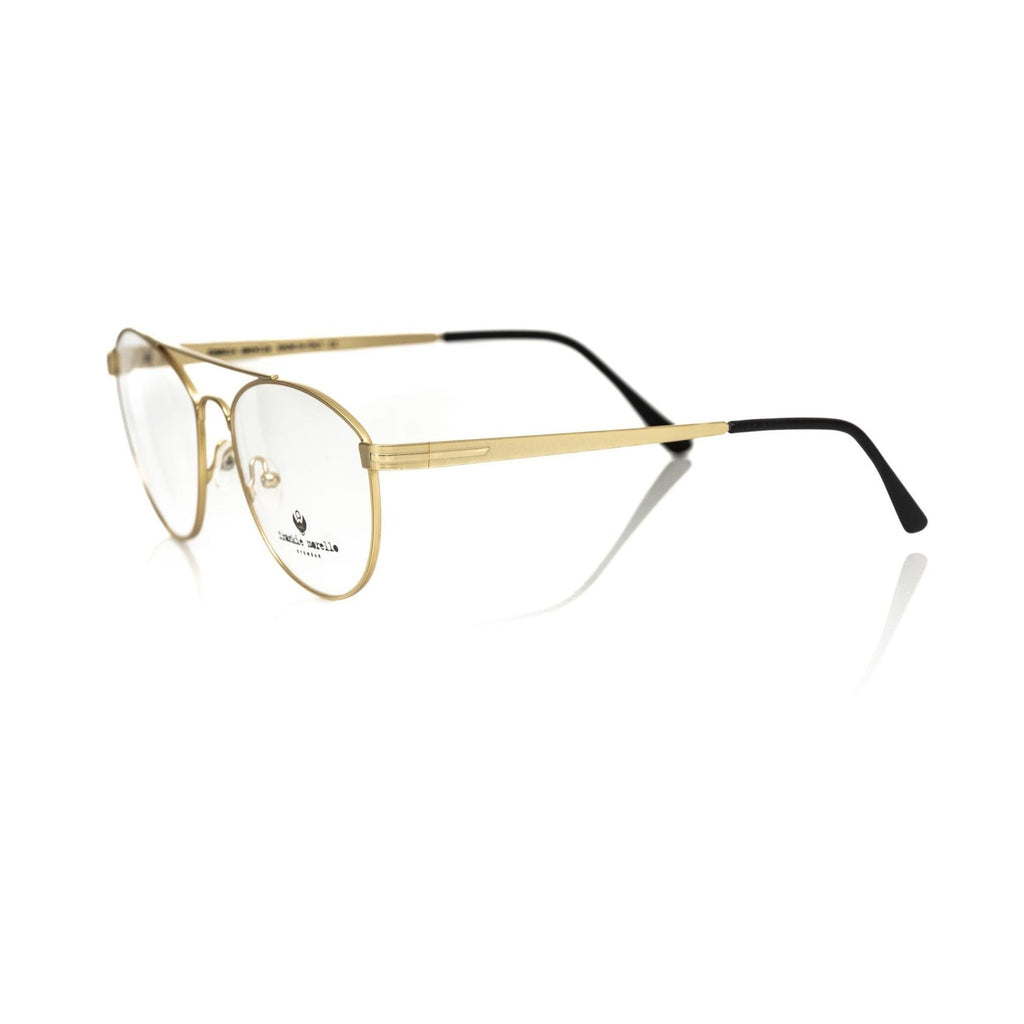 Frankie Morello Gold Metallic Fiber Men's Frame Aviator Eyeglasses