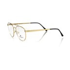 Frankie Morello Gold Metallic Fiber Men's Frame Aviator Eyeglasses