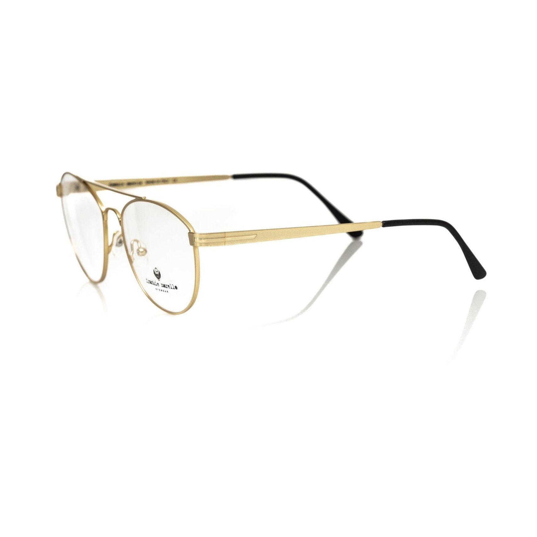 Frankie Morello Gold Metallic Fiber Men's Frame Aviator Eyeglasses