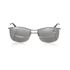 Frankie Morello Silver Metallic Fibre Men Sunglass