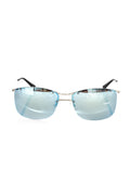Frankie Morello Silver Metallic Fibre Men Sunglasses