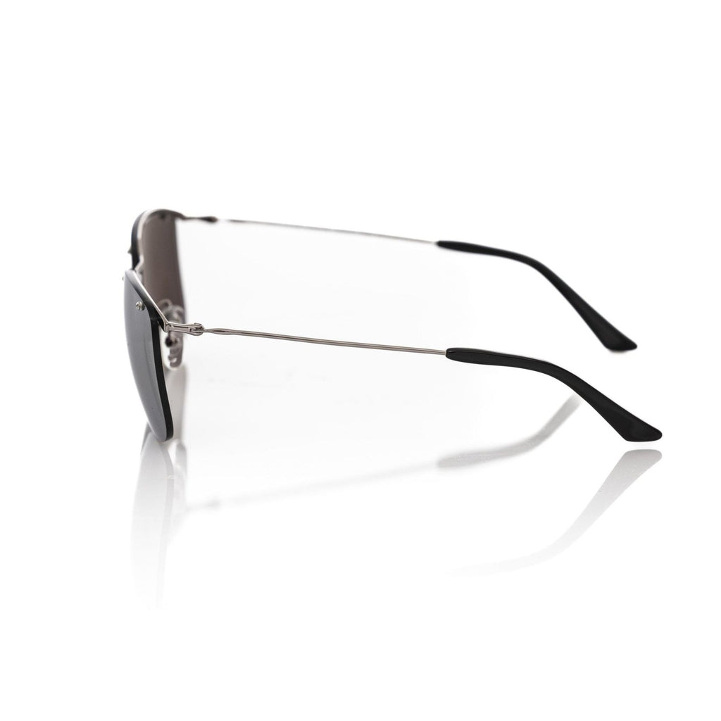 Frankie Morello Silver Metallic Fibre Men Sunglass