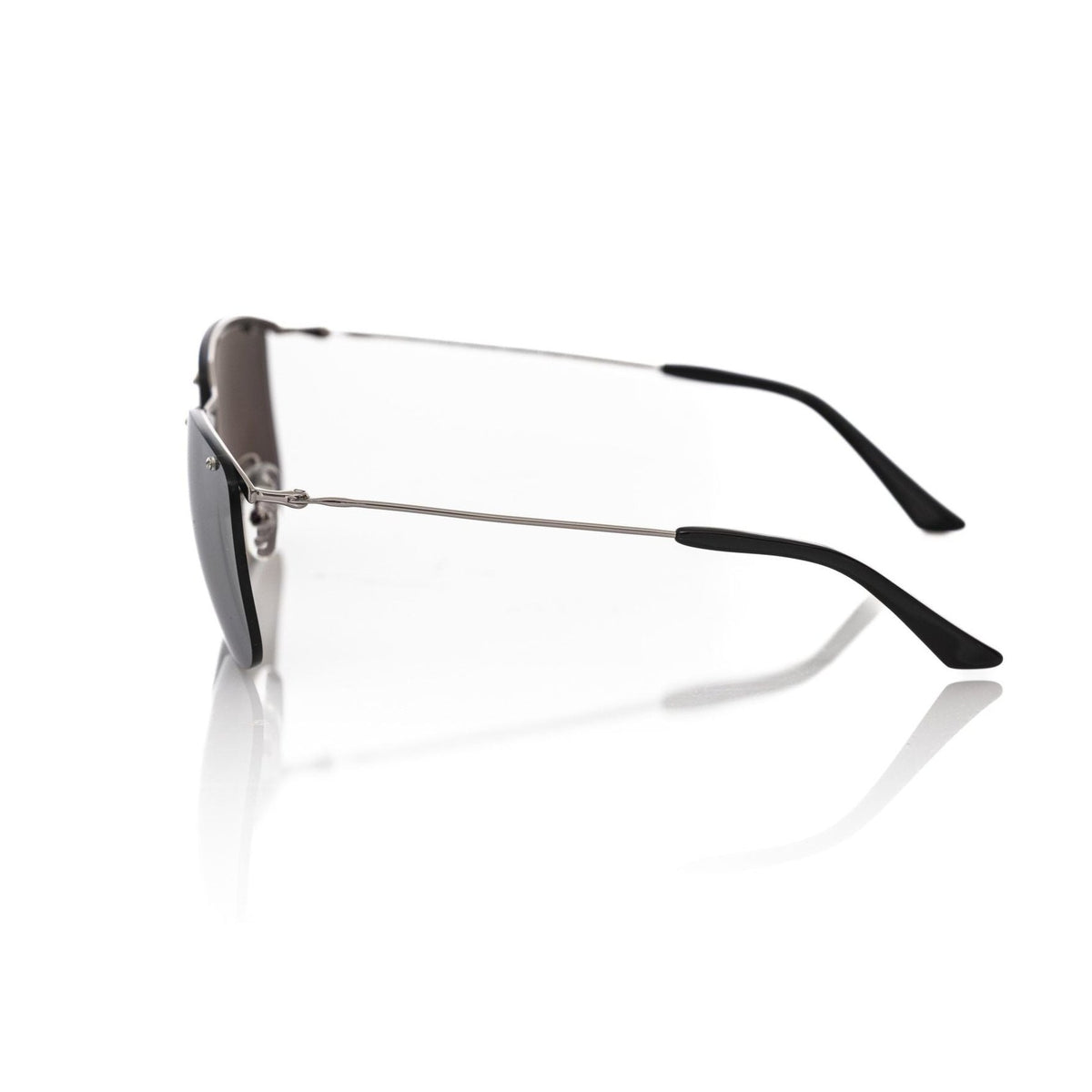 Frankie Morello Silver Metallic Fibre Men Sunglass
