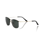 Black metallic fibre men’s sunglasses by Frankie Morello with sleek frame and tinted lenses, stylish and modern eyewear.