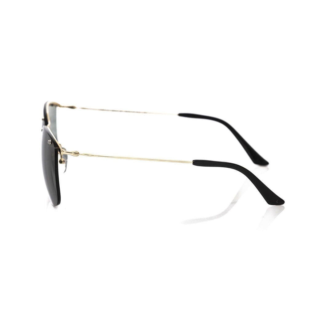 Frankie Morello black metallic fibre men's sunglasses with sleek frame and dark tinted lenses.