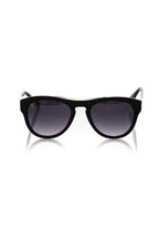 Black acetate men's sunglasses by Frankie Morello with a sleek frame and dark tinted lenses.