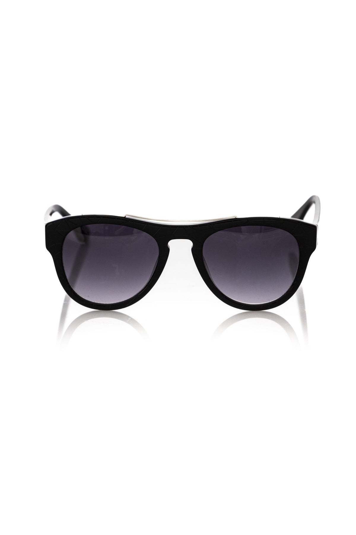 Black acetate men's sunglasses by Frankie Morello with a sleek frame and dark tinted lenses.