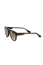 Brown acetate men's sunglasses by Frankie Morello with classic frame design and tinted lenses.