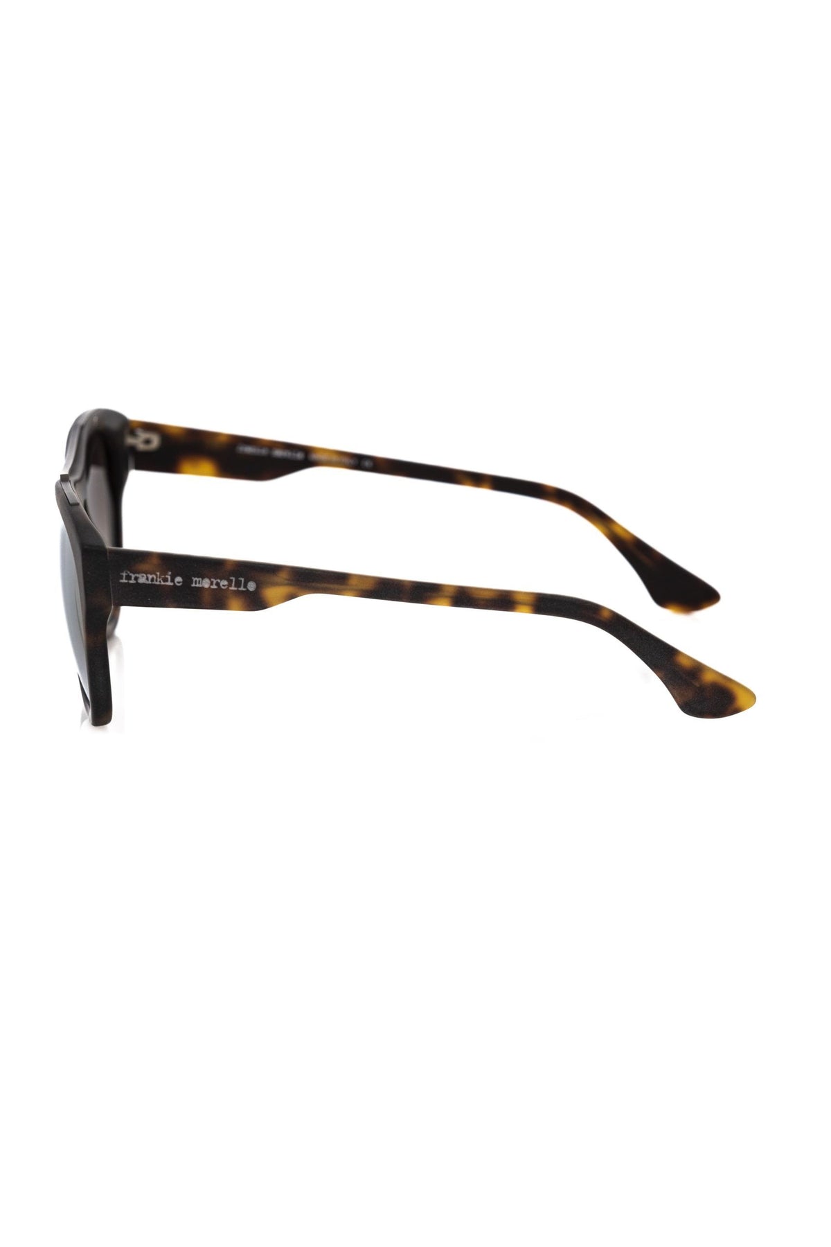 Brown acetate men's sunglasses by Frankie Morello with sleek frame and tinted lenses, stylish accessory for sun protection.