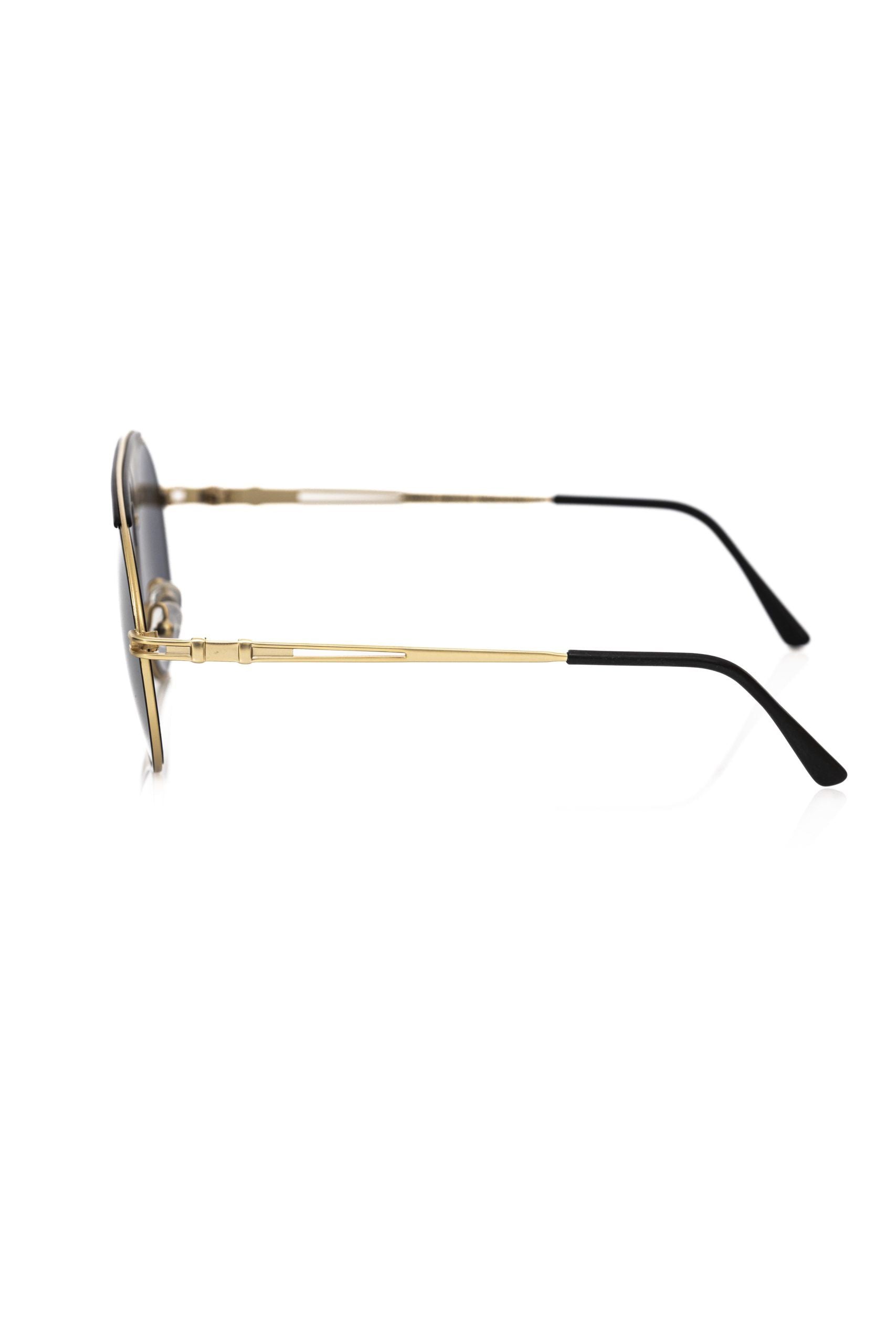 Frankie Morello Black Metallic Fiber Men Sunglasses