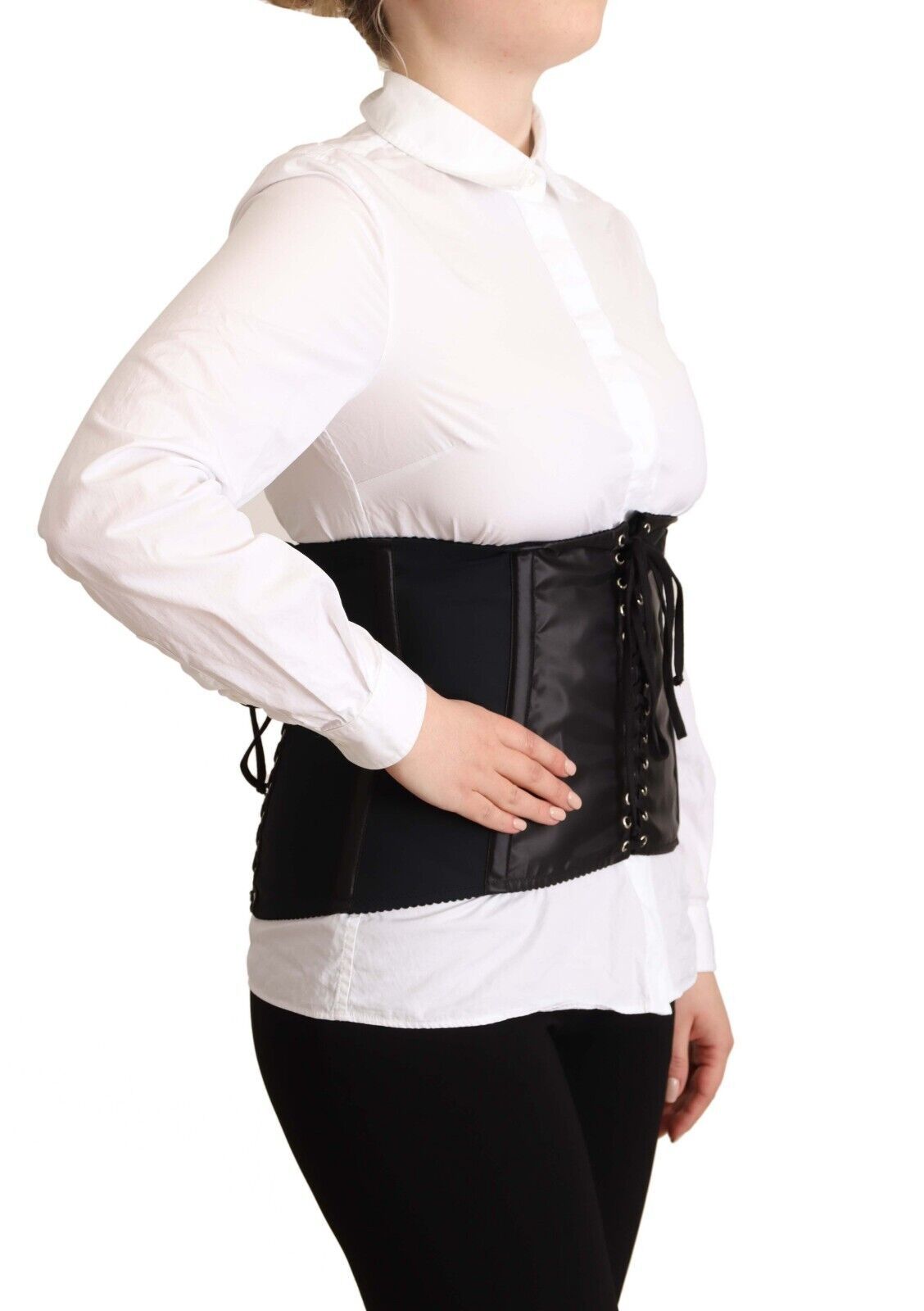 Dolce & Gabbana Black Corset Belt Stretch Waist Strap Top Dolce & Gabbana