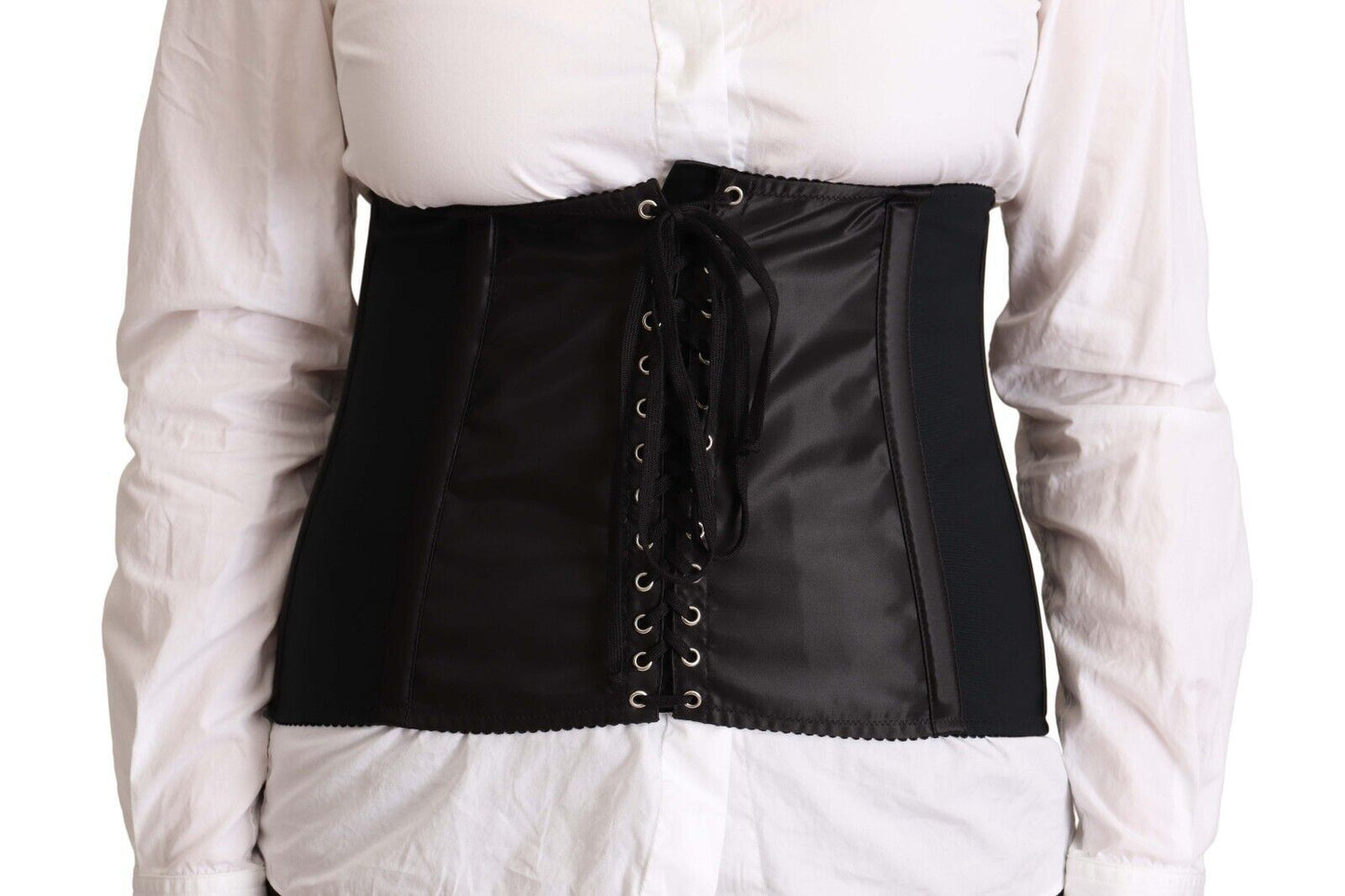 Dolce & Gabbana Black Corset Belt Stretch Waist Strap Top Dolce & Gabbana