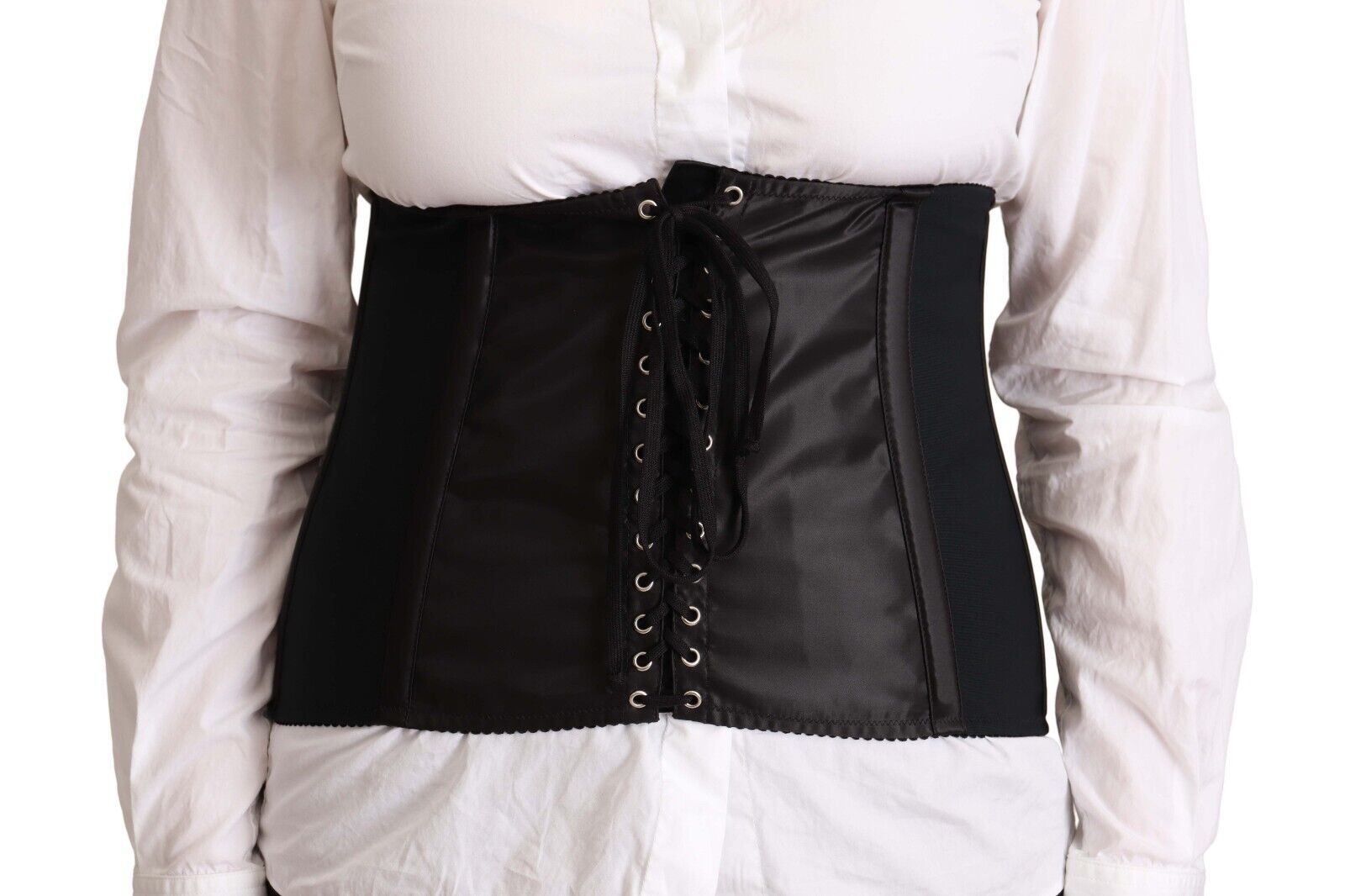 Dolce & Gabbana Black Corset Belt Stretch Waist Strap Top Dolce & Gabbana