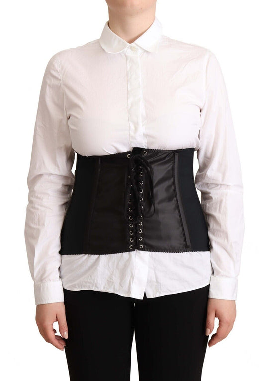Dolce & Gabbana Black Corset Belt Stretch Waist Strap Top Dolce & Gabbana