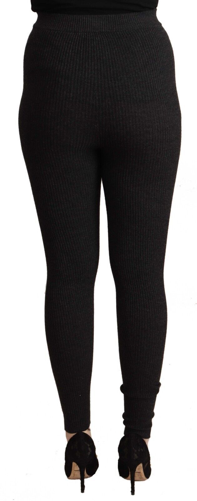 Dolce & Gabbana Black Virgin Wool Stretch Waist Tights Pants Dolce & Gabbana
