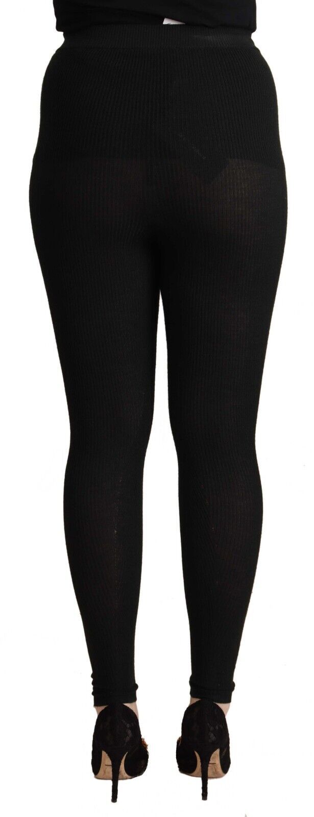 Dolce & Gabbana Black Cashmere Stretch Waist Tights Pants Dolce & Gabbana