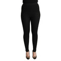 Dolce & Gabbana Black Cashmere Stretch Waist Tights Pants