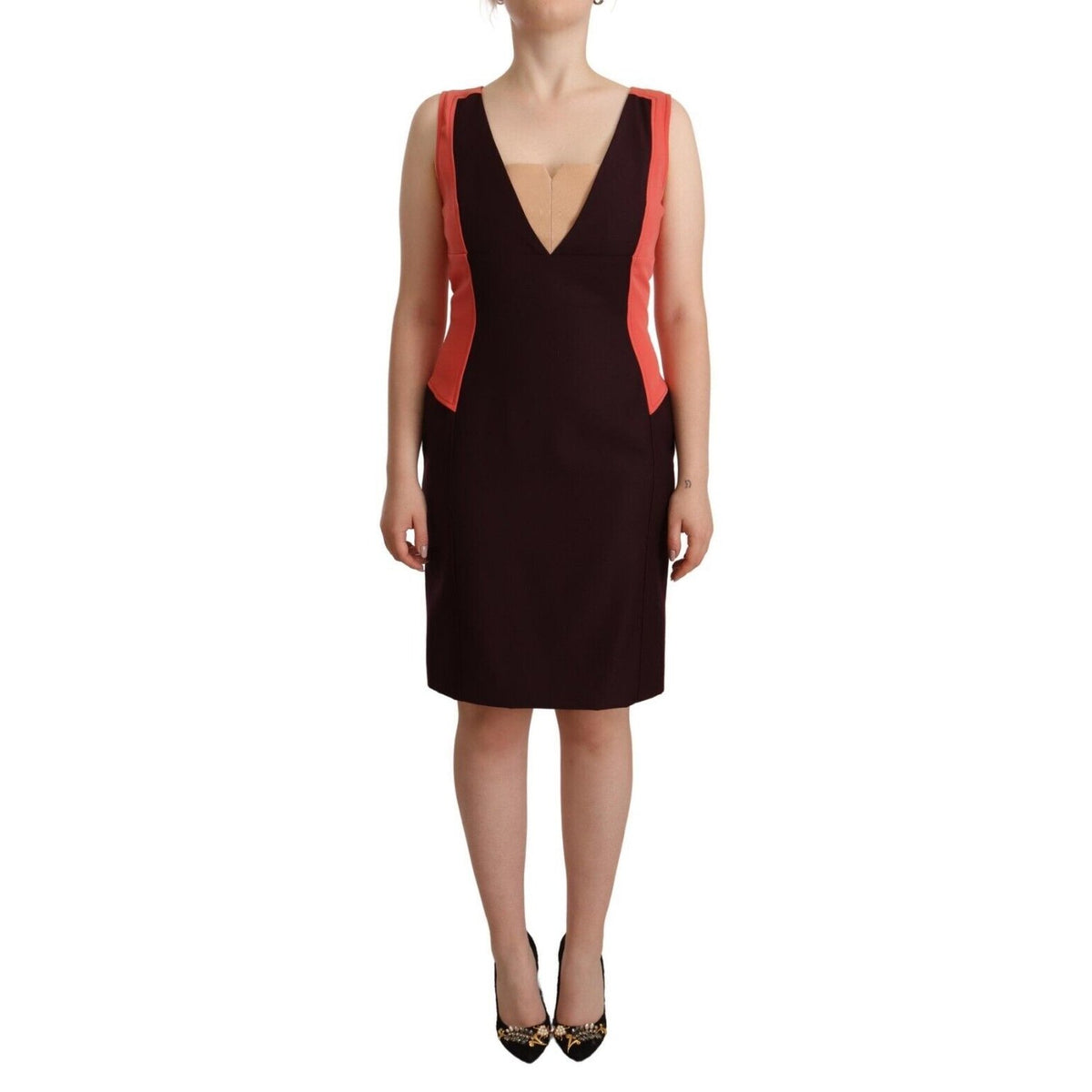 CO|TE Multicolor Polyester Sleeveless Sheath Knee Length Dress