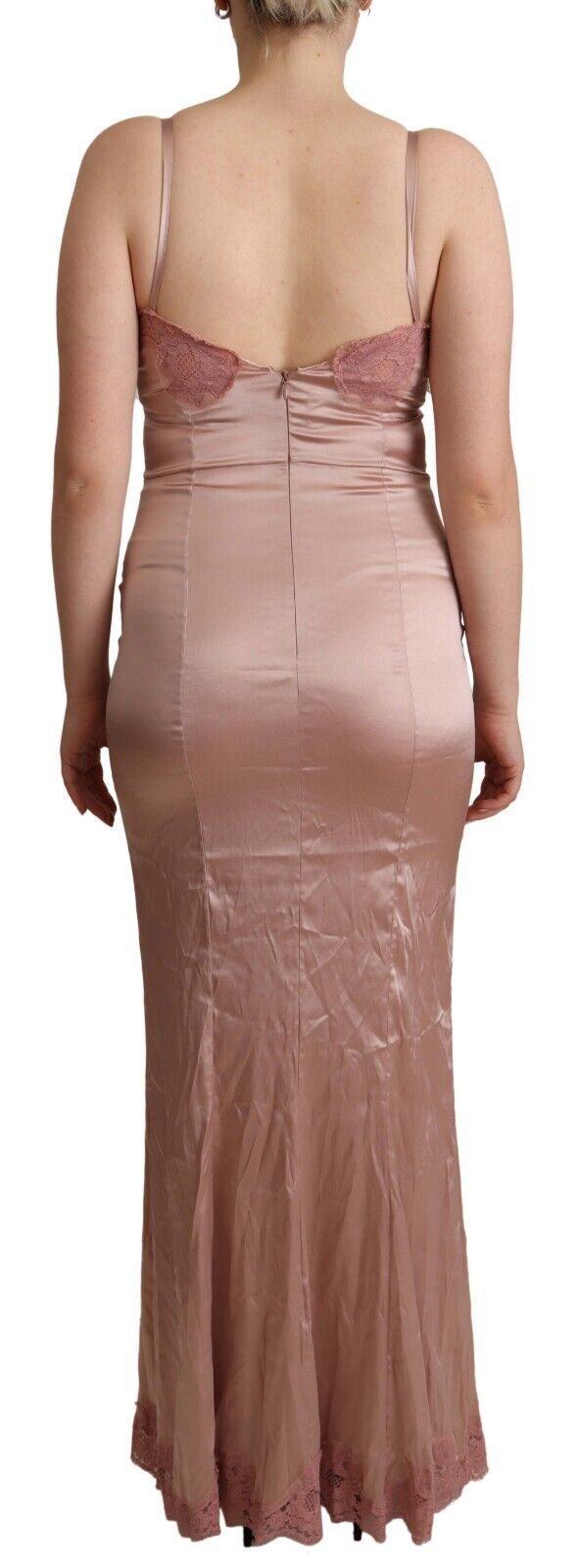 Dolce & Gabbana Pink Lace Long Bodycon Maxi Polyester Dress Dolce & Gabbana