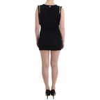 Roccobarocco Black Embellished Jersey Mini Sheath Short Dress