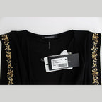 Roccobarocco Black Embellished Jersey Mini Sheath Short Dress