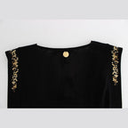 Roccobarocco Black Embellished Jersey Mini Sheath Short Dress