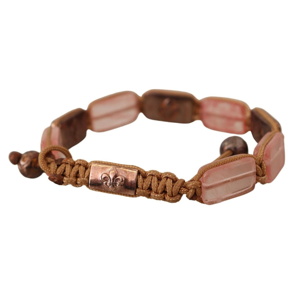 Nialaya Multicolor Crystals Logo Embellished Adjustable Bracelet