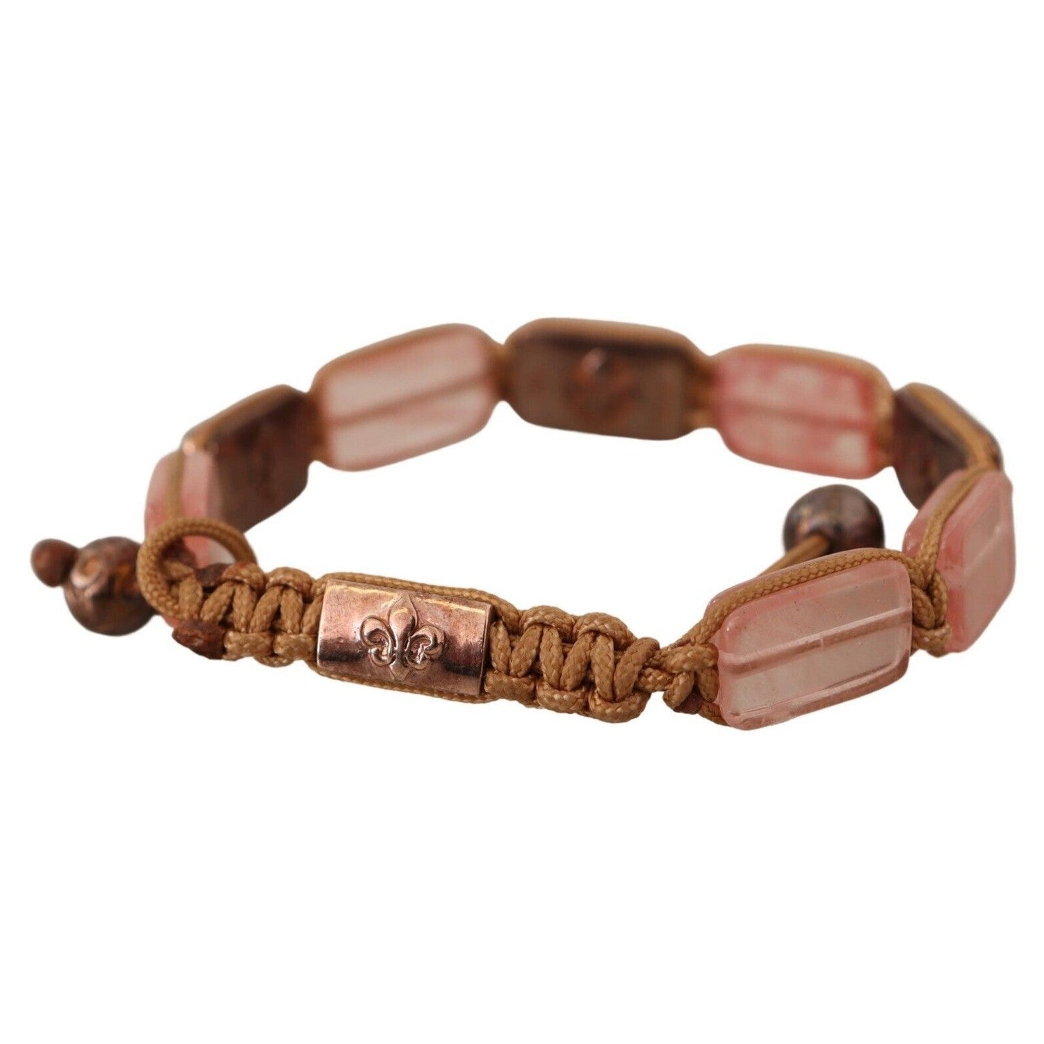 Nialaya Multicolor Crystals Logo Embellished Adjustable Bracelet