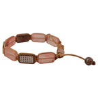 Nialaya Multicolor Crystals Logo Embellished Adjustable Bracelet