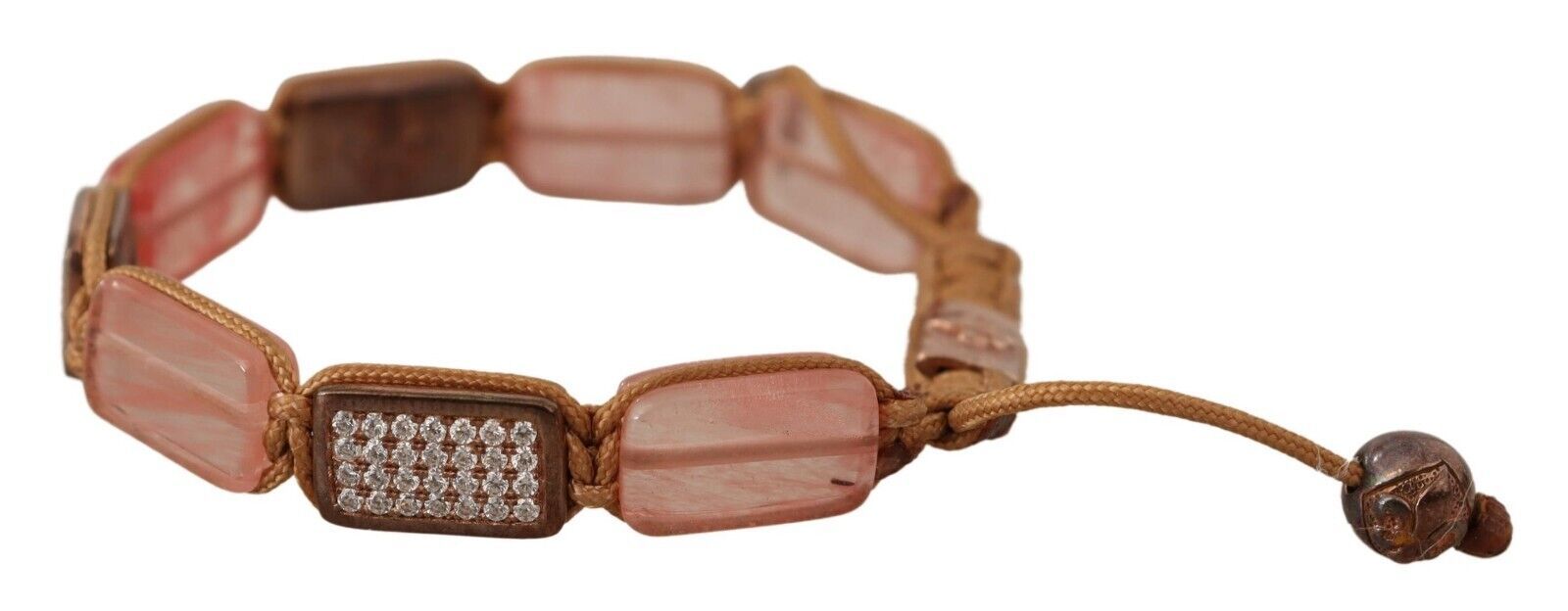 Nialaya Multicolor Crystals Logo Embellished Adjustable Bracelet Nialaya