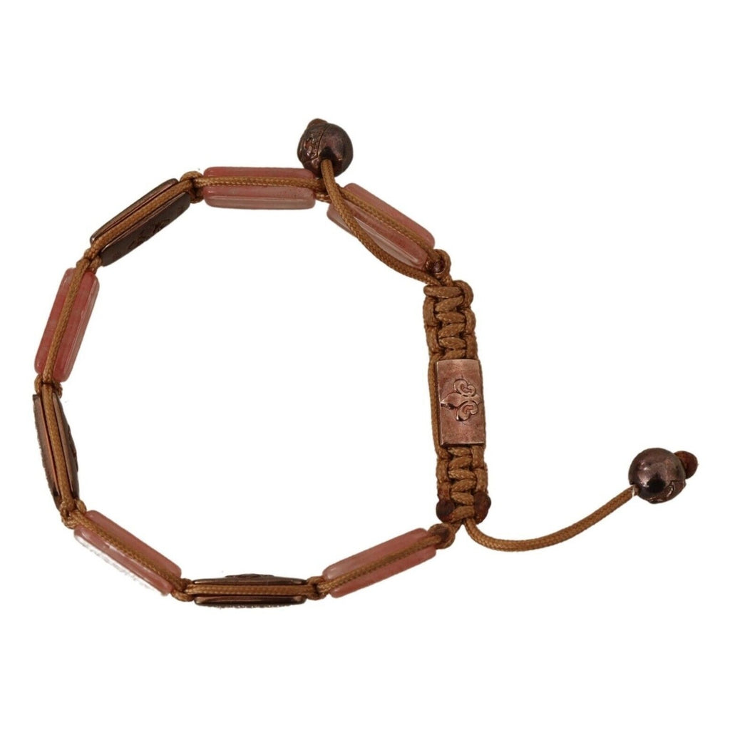 Nialaya Multicolor Crystals Logo Embellished Adjustable Bracelet