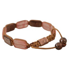 Nialaya Multicolor Crystals Logo Embellished Adjustable Bracelet
