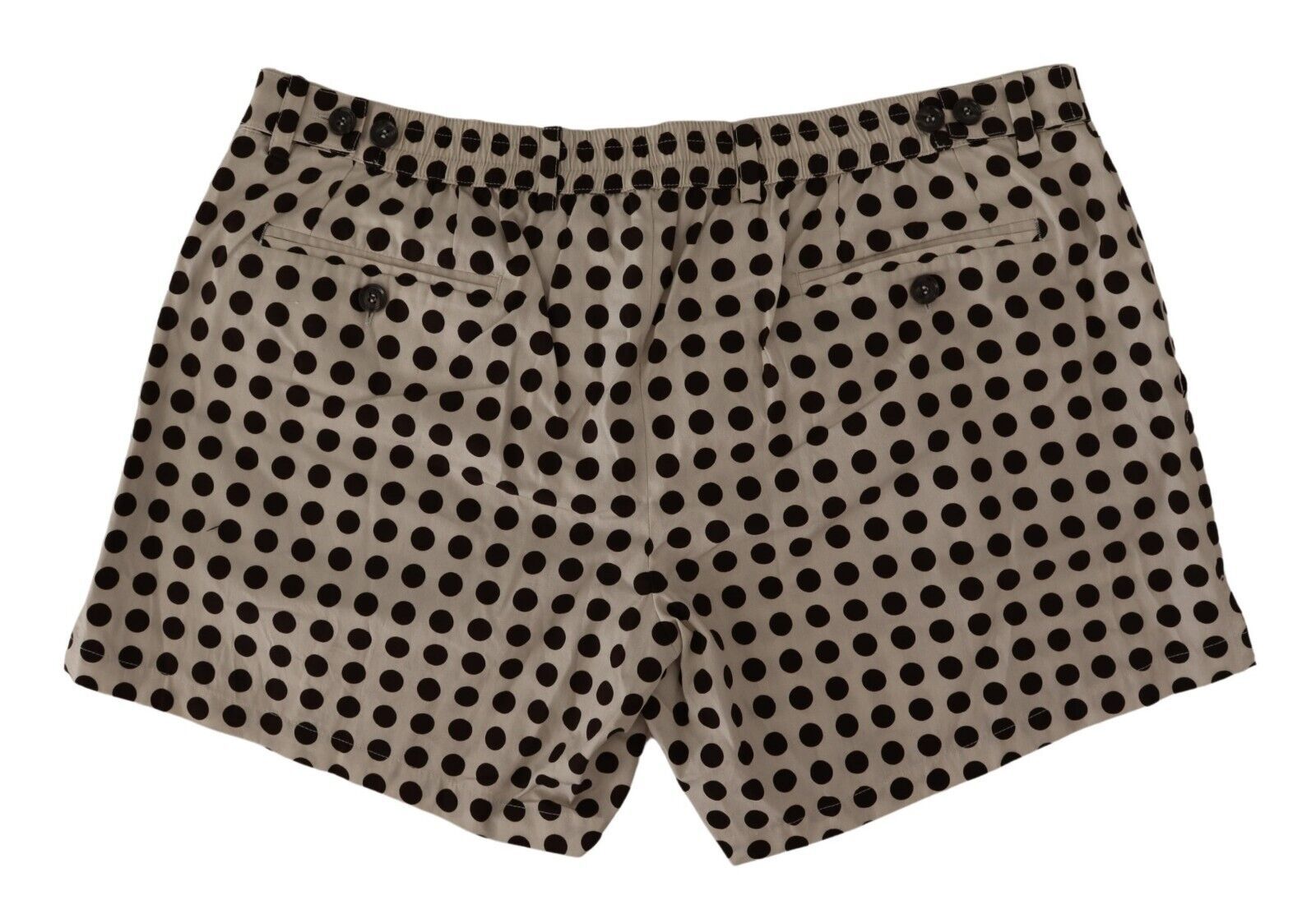 Dolce & Gabbana Black White Polka Dots Cotton Linen Shorts Dolce & Gabbana