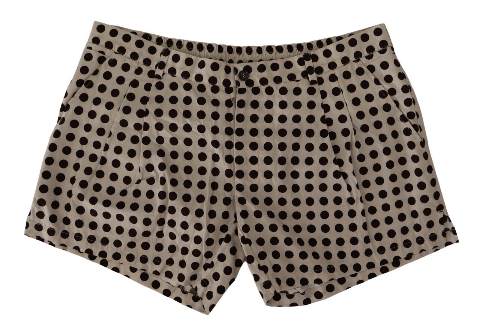 Dolce & Gabbana Black White Polka Dots Cotton Linen Shorts Dolce & Gabbana