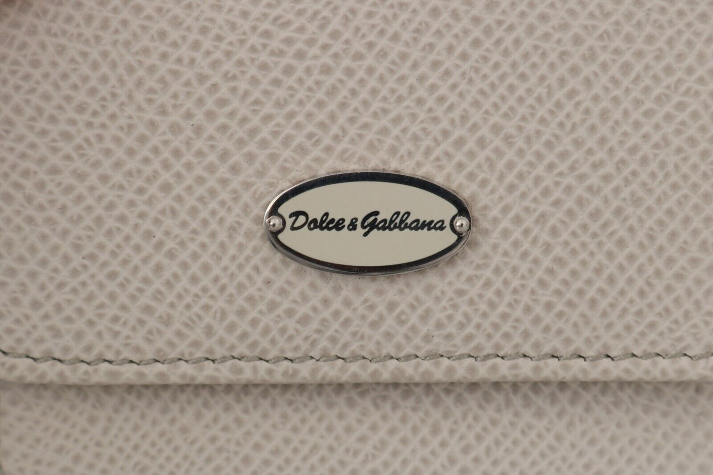 Dolce & Gabbana White Dauphine Leather Holder Pocket Wallet Condom Case Dolce & Gabbana