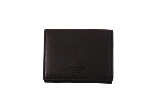 Dolce & Gabbana Black Leather Trifold Purse Belt Strap Multi Kit Wallet Dolce & Gabbana