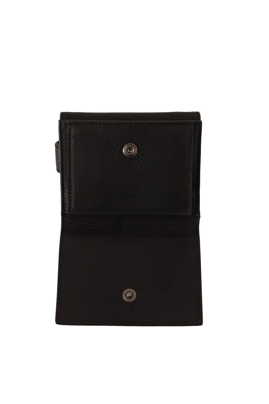 Dolce & Gabbana Black Leather Trifold Purse Belt Strap Multi Kit Wallet Dolce & Gabbana