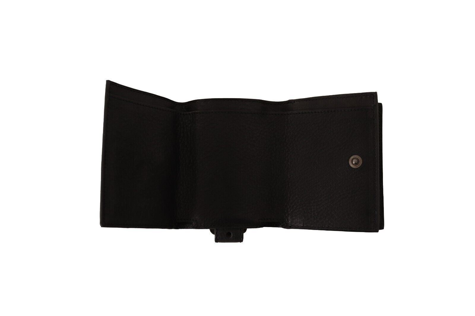 Dolce & Gabbana Black Leather Trifold Purse Belt Strap Multi Kit Wallet Dolce & Gabbana