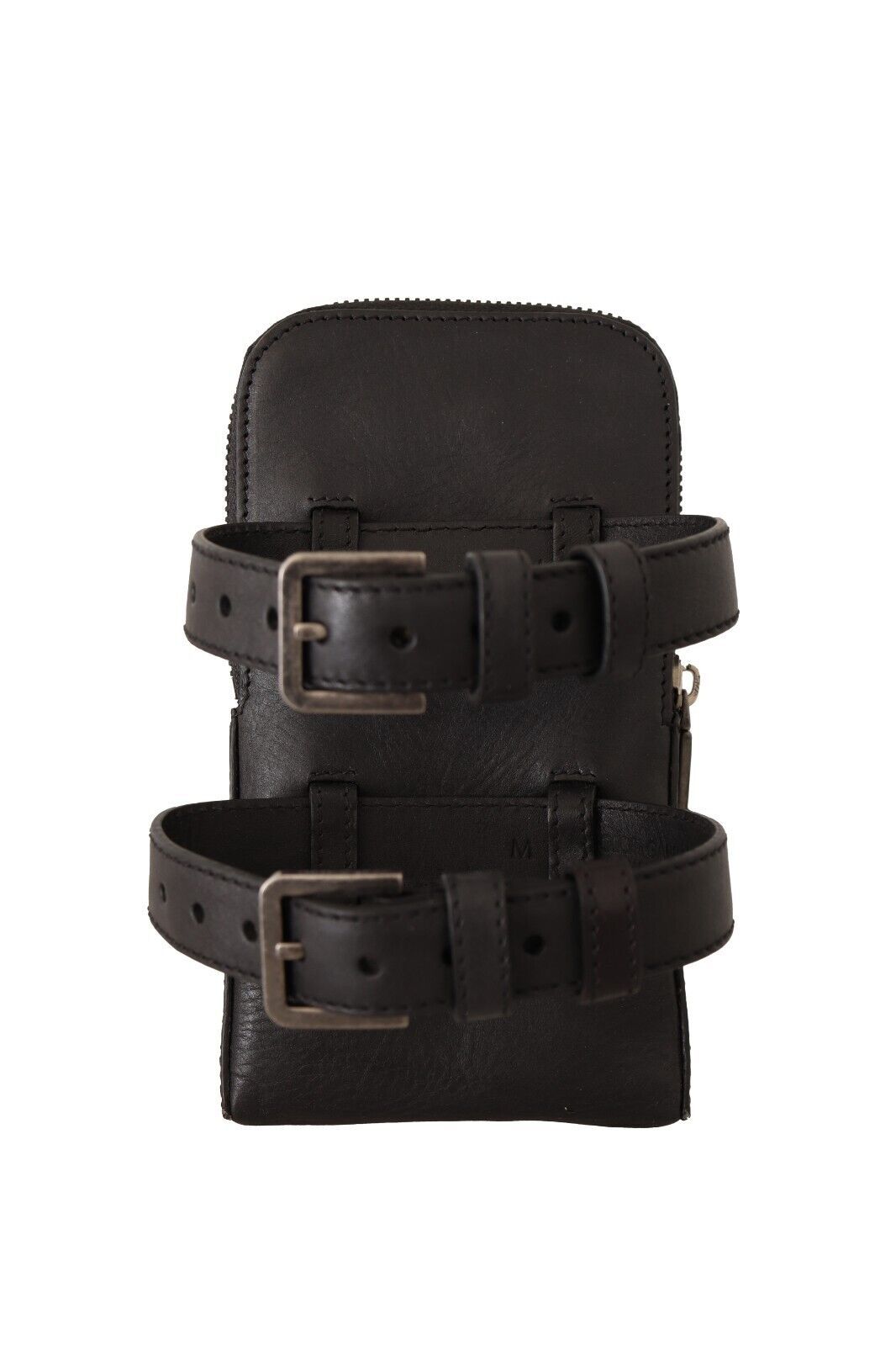 Dolce & Gabbana Black Leather Purse Double Belt Strap Multi Kit Wallet Dolce & Gabbana
