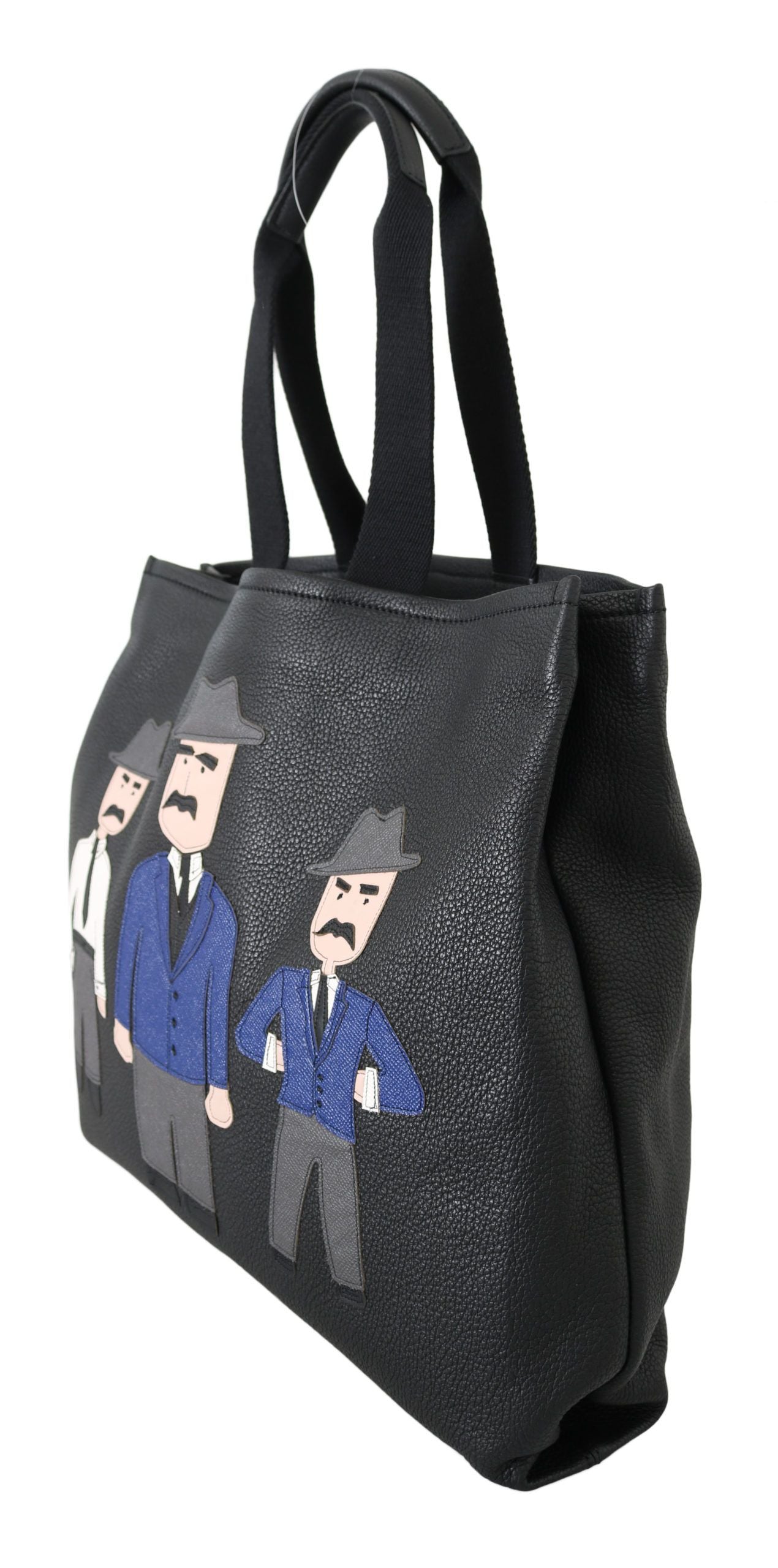 Dolce & Gabbana Black Leather Travel Shopping Gym #DGFAMILY Tote Bag Dolce & Gabbana