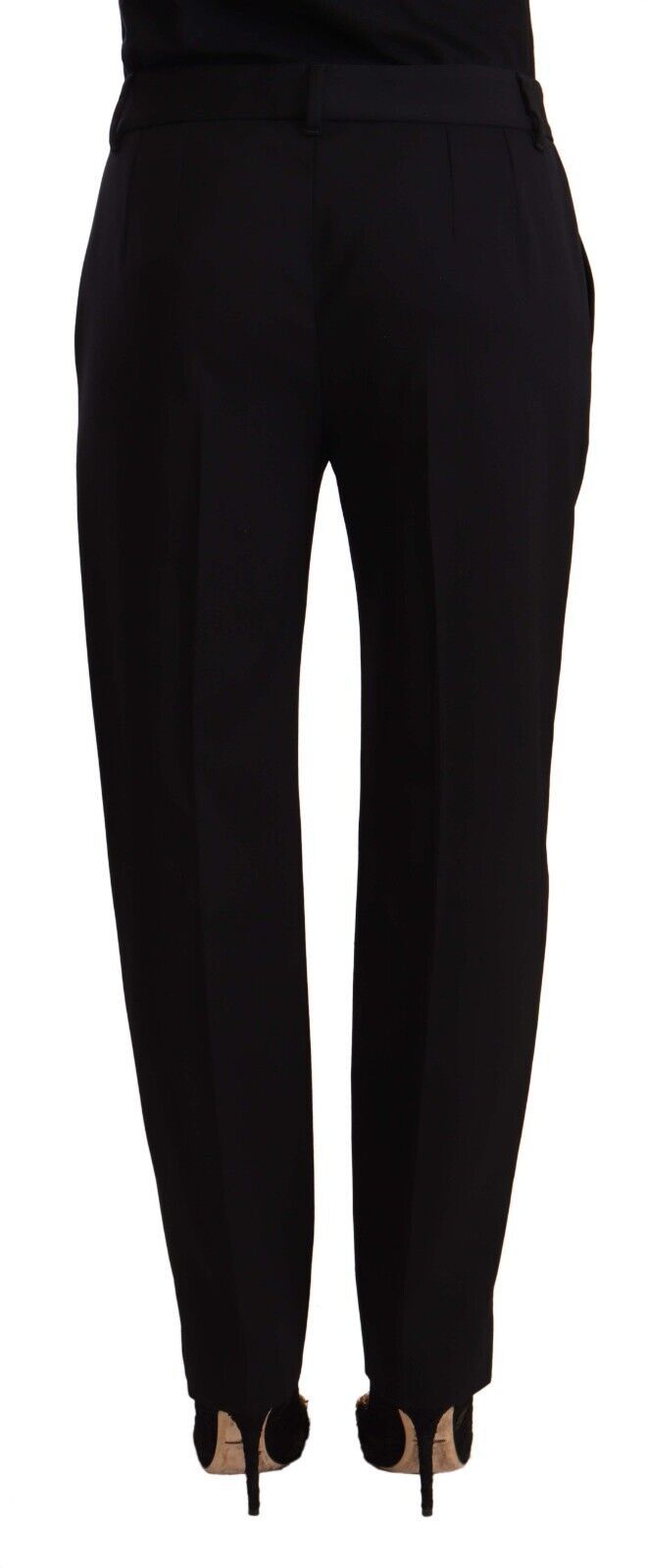 Dolce & Gabbana Black Mid Waist Skinny Trouser Wool Pants Dolce & Gabbana
